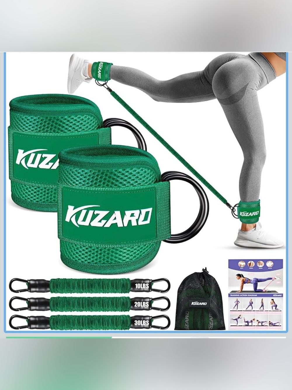 Green Ankle Resistance Bands for women
